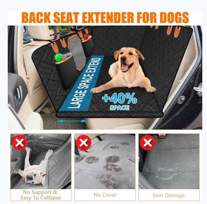 Adjustable Hard Bottom Dog Car Seat Backrest with Window & Storage Pockets - Purrfect Pet Haven