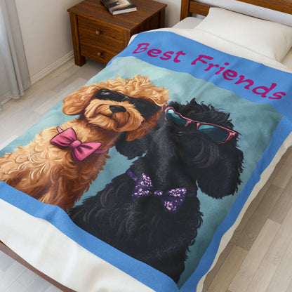 Funny Dog Lovers Velveteen Plush Blanket - Perfect for Cozy Nights and Gifts - Purrfect Pet Haven