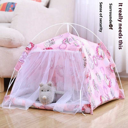 Portable Cat Tent Nest with Summer Bug Screen - Purrfect Pet Haven