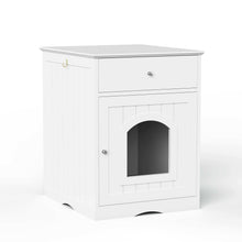 Wooden Pet House Cat Litter Box Enclosure With Drawer Side Table Cat Home Nightstand - Purrfect Pet Haven