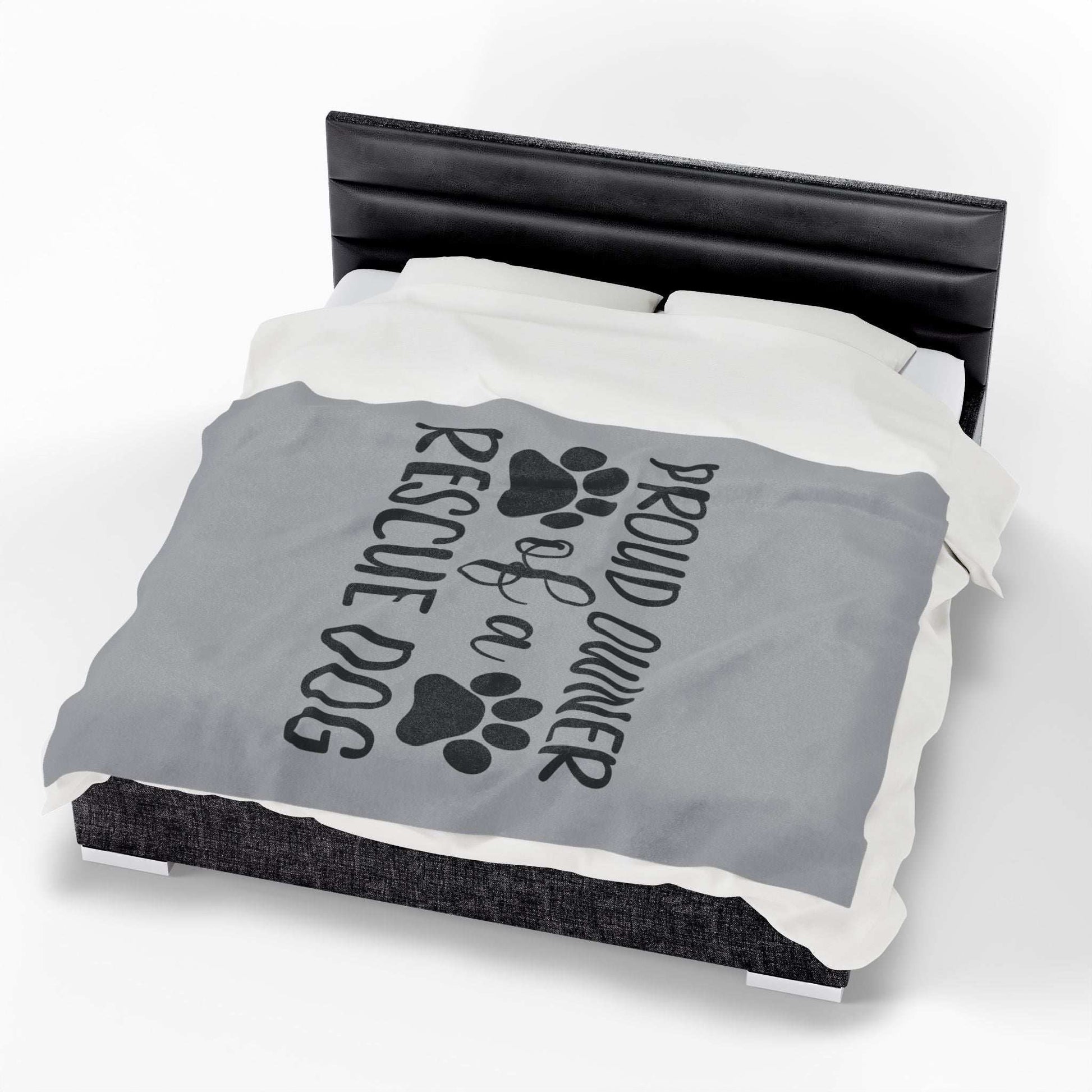 Proud Owner of a Rescue Dog Velveteen Plush Blanket - Cozy Pet Lover Gift - Purrfect Pet Haven