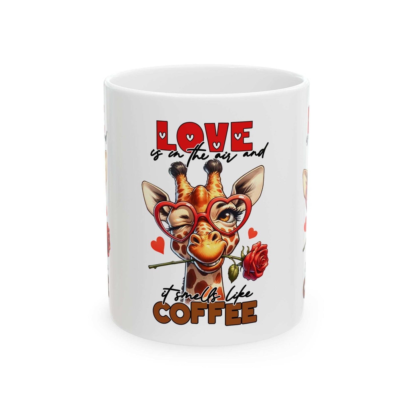 Love & Coffee Ceramic Mug - Cute Giraffe Design, 11oz/15oz | Purrfect Pet Haven