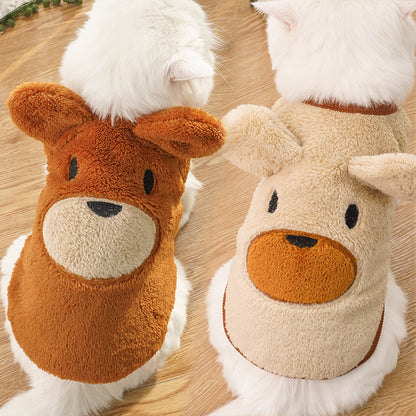 Bear Ears Fleece Coat - Warm Winter Pet Outfit - Purrfect Pet Haven