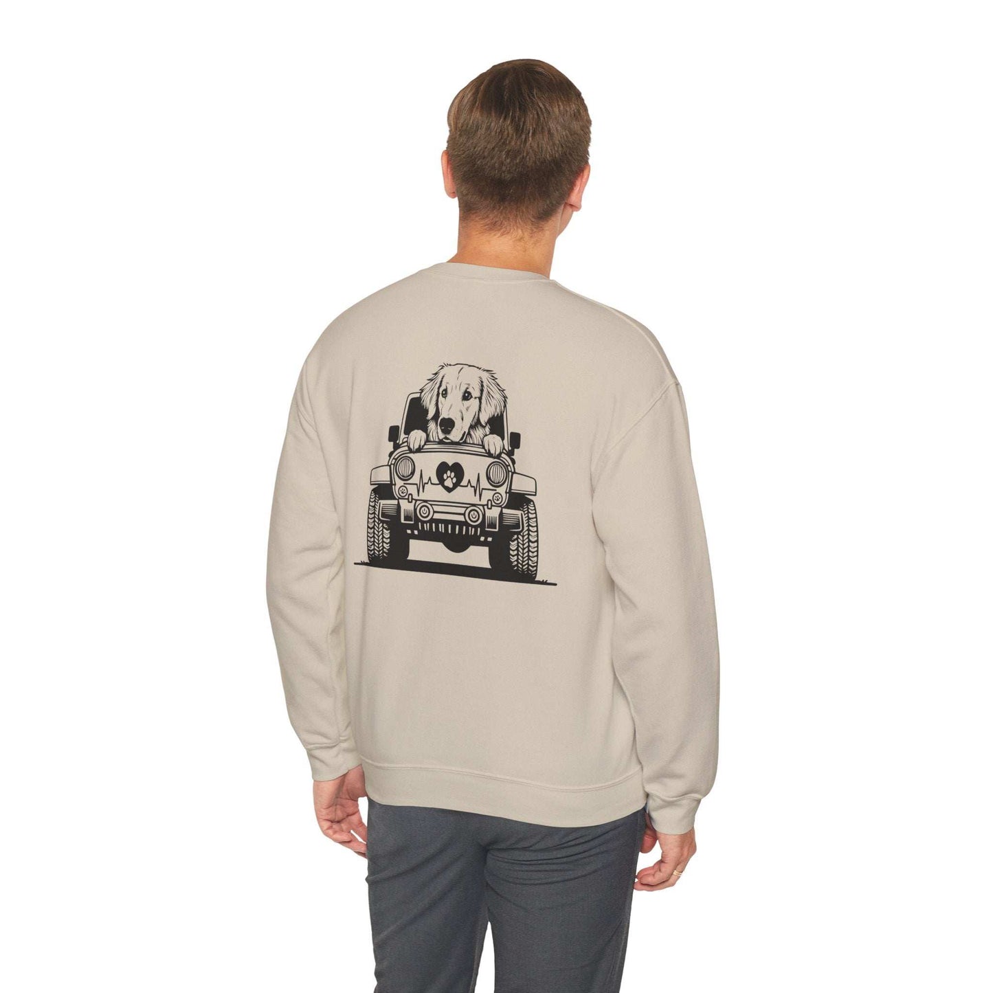 Golden Retriever Jeep Sweatshirt - Dog Lover's Heavy Blend - Purrfect Pet Haven