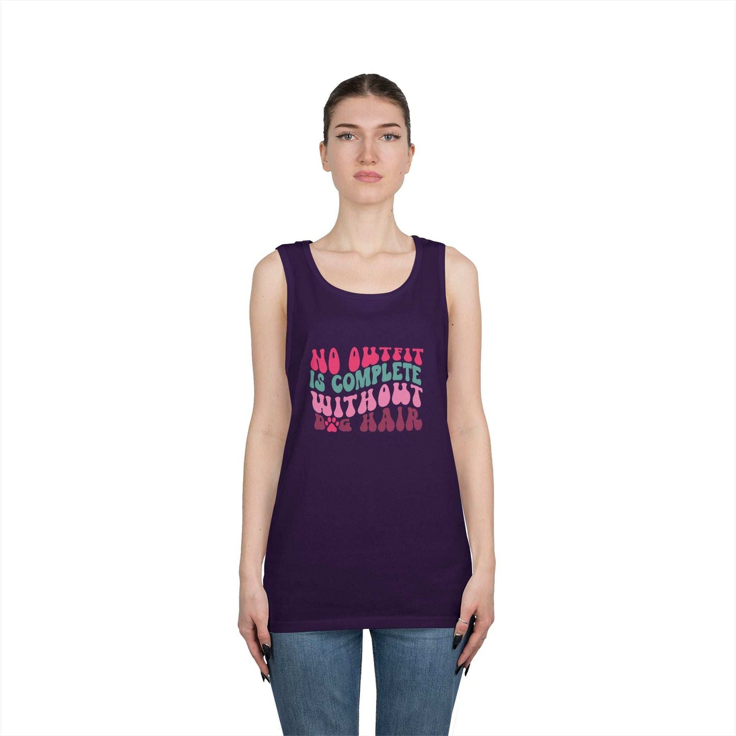 Playful Unisex Heavy Cotton Tank Top - Perfect for Casual Days - Purrfect Pet Haven
