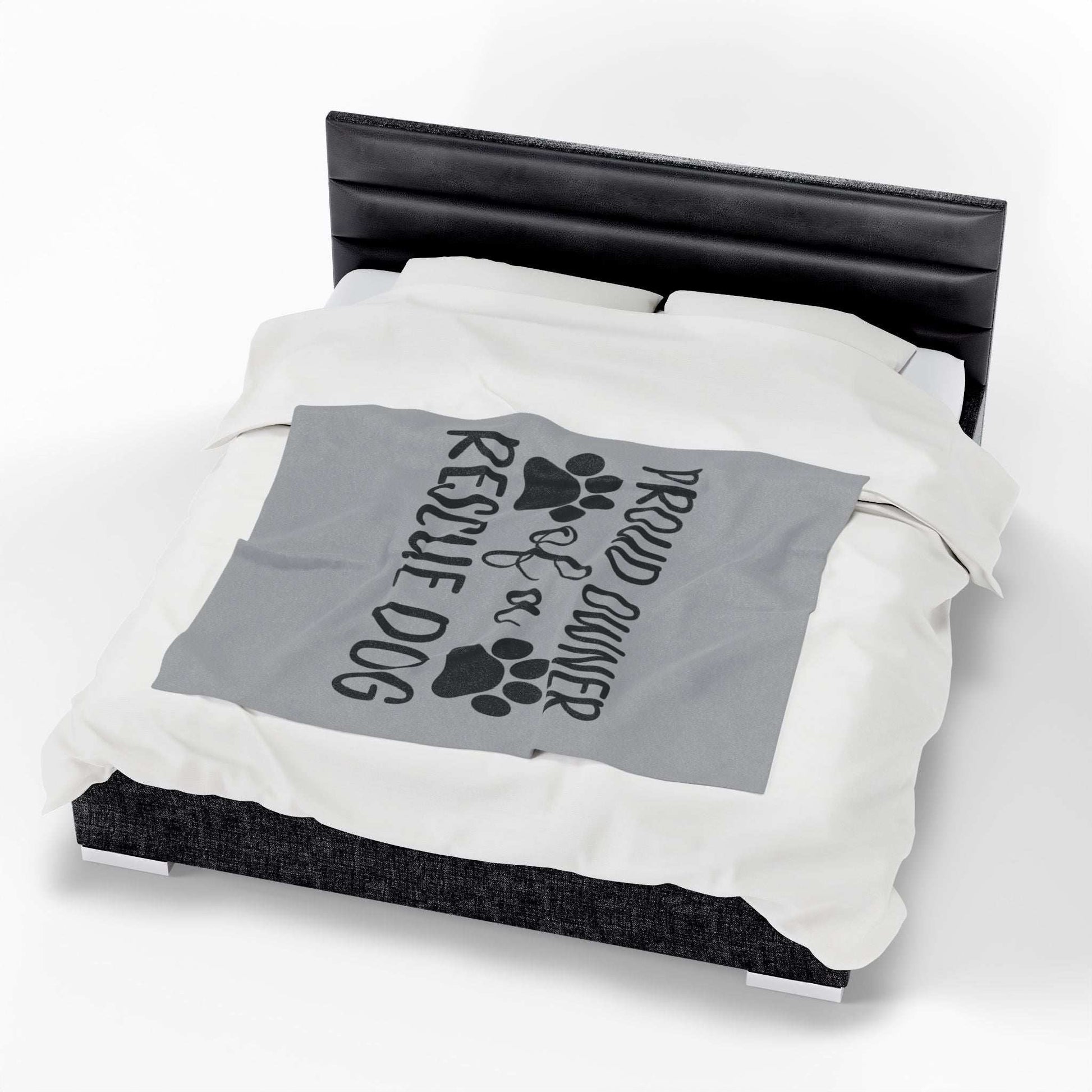 Proud Owner of a Rescue Dog Velveteen Plush Blanket - Cozy Pet Lover Gift - Purrfect Pet Haven