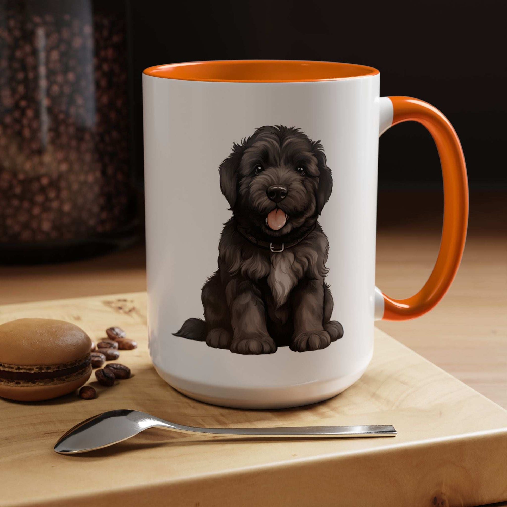 Cute Bouvier Des Flanders Dog Design Accent Coffee Mug - 11oz & 15oz - Purrfect Pet Haven