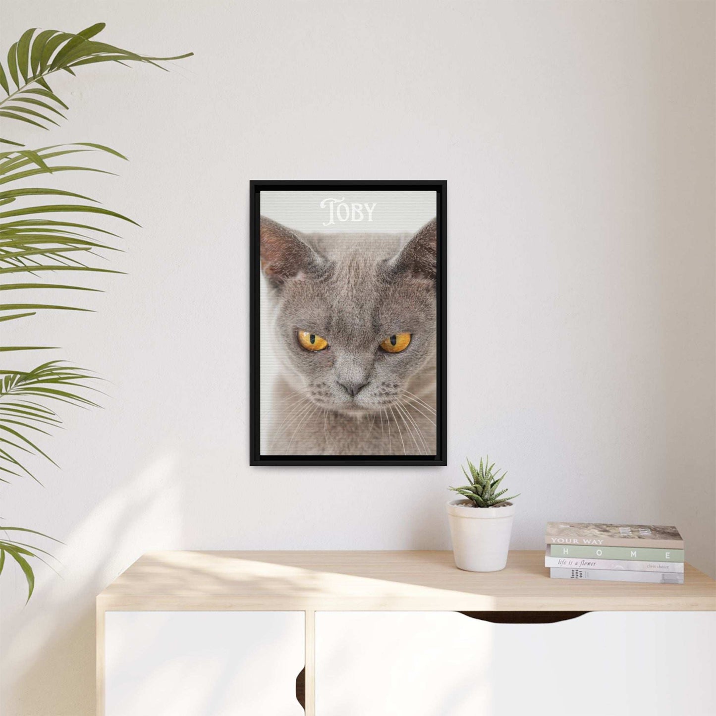 Personalized Photo Wall Art - Framed Matte Canvas Print for Pet Lovers - Customizable Name Print | Purrfect Pet Haven