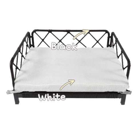 Wicker Pet Bed Rattan Dog Sofa Bed Outdoor Indoor Water Resistant - Purrfect Pet Haven