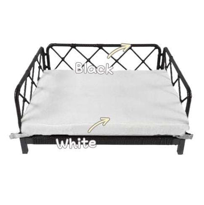 Wicker Pet Bed Rattan Dog Sofa Bed Outdoor Indoor Water Resistant - Purrfect Pet Haven