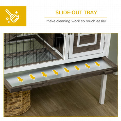 Small Elevated Pet Cage - Two Level Rabbit-Guinea Pig Hutch