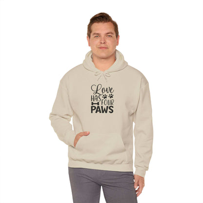 Love Has Four Paws Hoodie – Cozy Unisex Sweatshirt for Pet Lovers - Purrfect Pet Haven