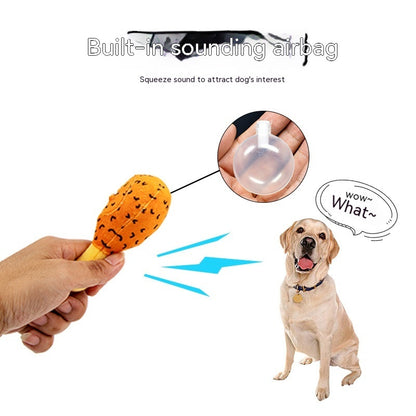 Interactive Chicken Leg Puzzle Dog Toy with Sound - Purrfect Pet Haven