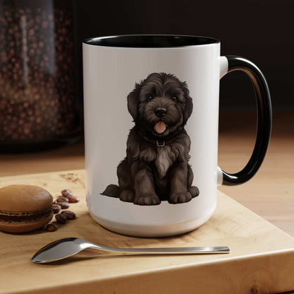 Cute Bouvier Des Flanders Dog Design Accent Coffee Mug - 11oz & 15oz - Purrfect Pet Haven