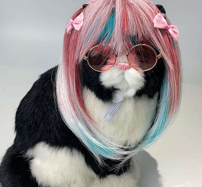 Pet Costume Long Wig - Colorful Party Princess Hair