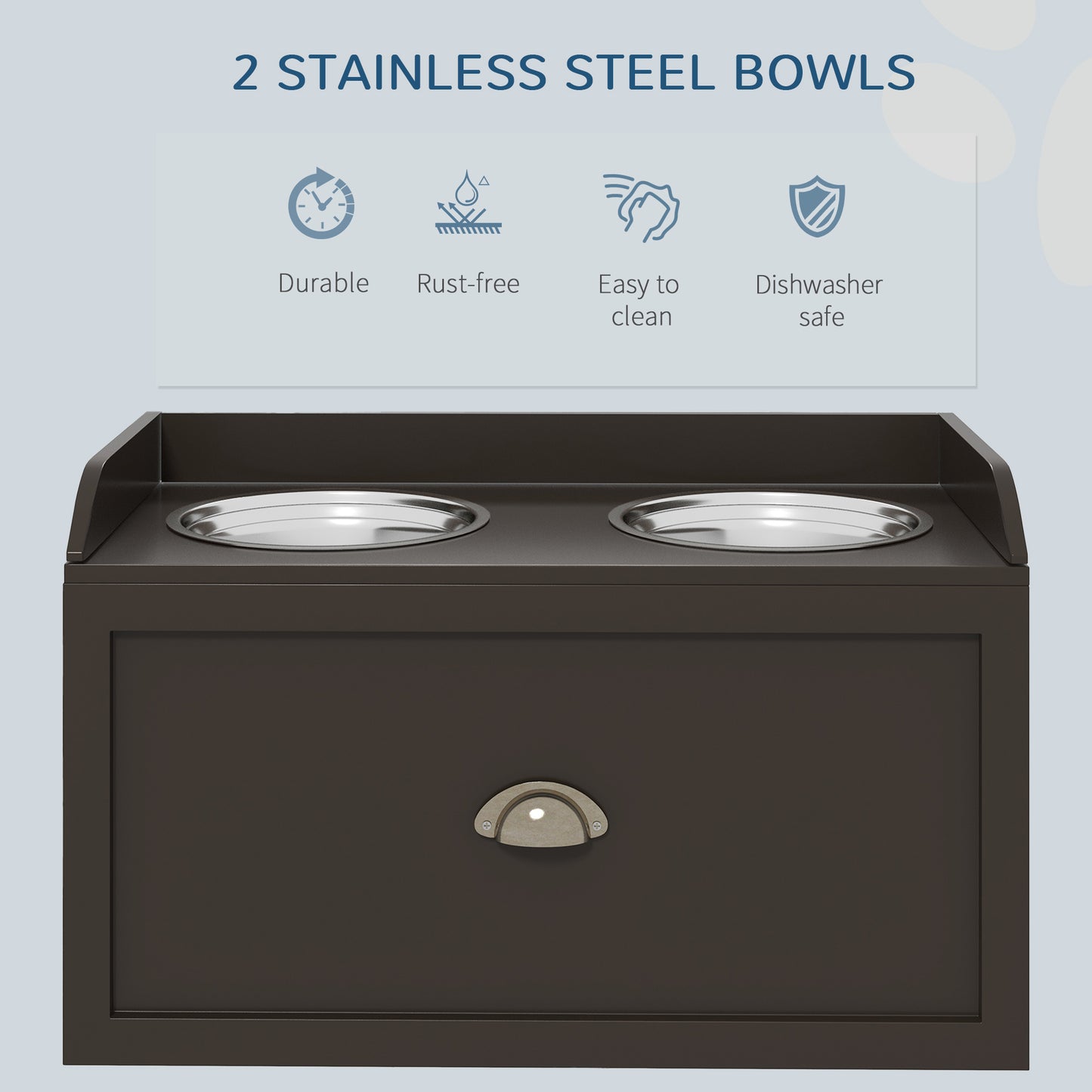 Elevated Dog Bowls - Pet Feeding Station with Storage