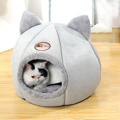 Winter Cat Nest - Large Enclosed Warm Sofa Bed for Cold Weather - Purrfect Pet Haven