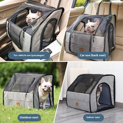 Portable Foldable Car Pet Cage - Waterproof Dog Travel Seat - Purrfect Pet Haven