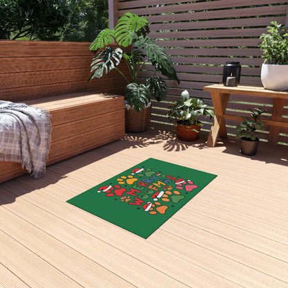Merry Woofmas Outdoor Rug — Festive Paw Print Christmas Doormat - Purrfect Pet Haven