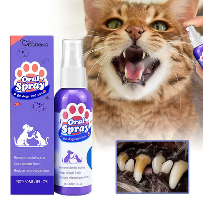 Teeth Cleaning Stain Removal Spray - Fresh Breath Pet Oral Care Spray - Purrfect Pet Haven