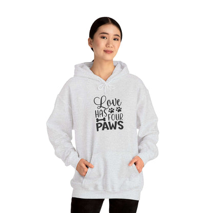 Love Has Four Paws Hoodie – Cozy Unisex Sweatshirt for Pet Lovers - Purrfect Pet Haven
