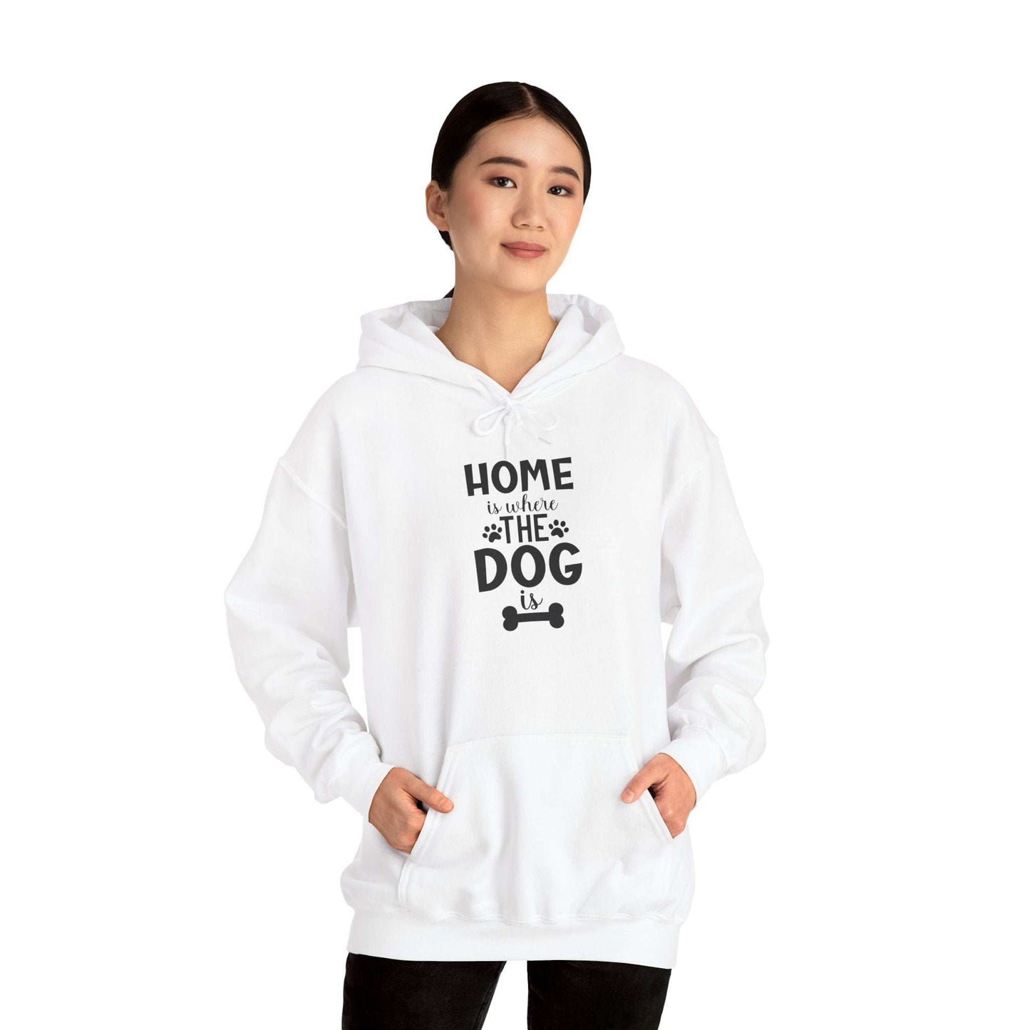 Home is Where the Dog Is Unisex Heavy Blend™ Hooded Sweatshirt | Purrfect Pet Haven