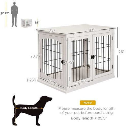 Small Kennel End Table With Two Open Sides And Lockable Door - Purrfect Pet Haven