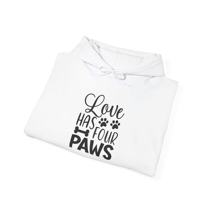 Love Has Four Paws Hoodie – Cozy Unisex Sweatshirt for Pet Lovers - Purrfect Pet Haven