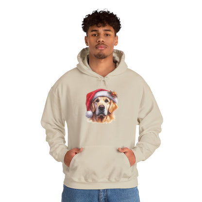 Christmas Hoodie - Golden Retriever in Santa Hat - Purrfect Pet Haven