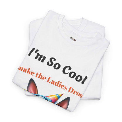 Unisex Heavy Cotton Tee - Cool Dog Graphic | I Make the Ladies Drool | Fun Pet Lover Shirt - Purrfect Pet Haven