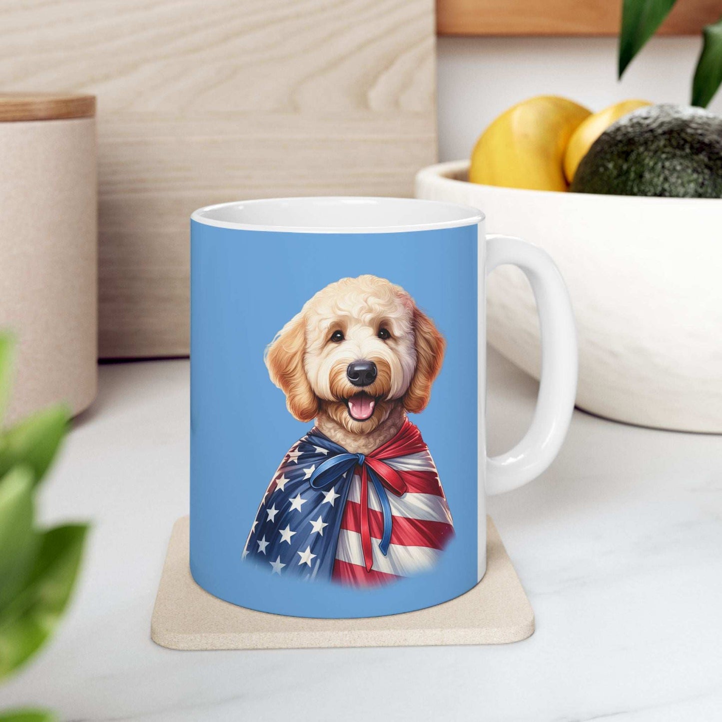 Patriotic Goldendoodle Dog Ceramic Mug - 11oz & 15oz - Purrfect Pet Haven