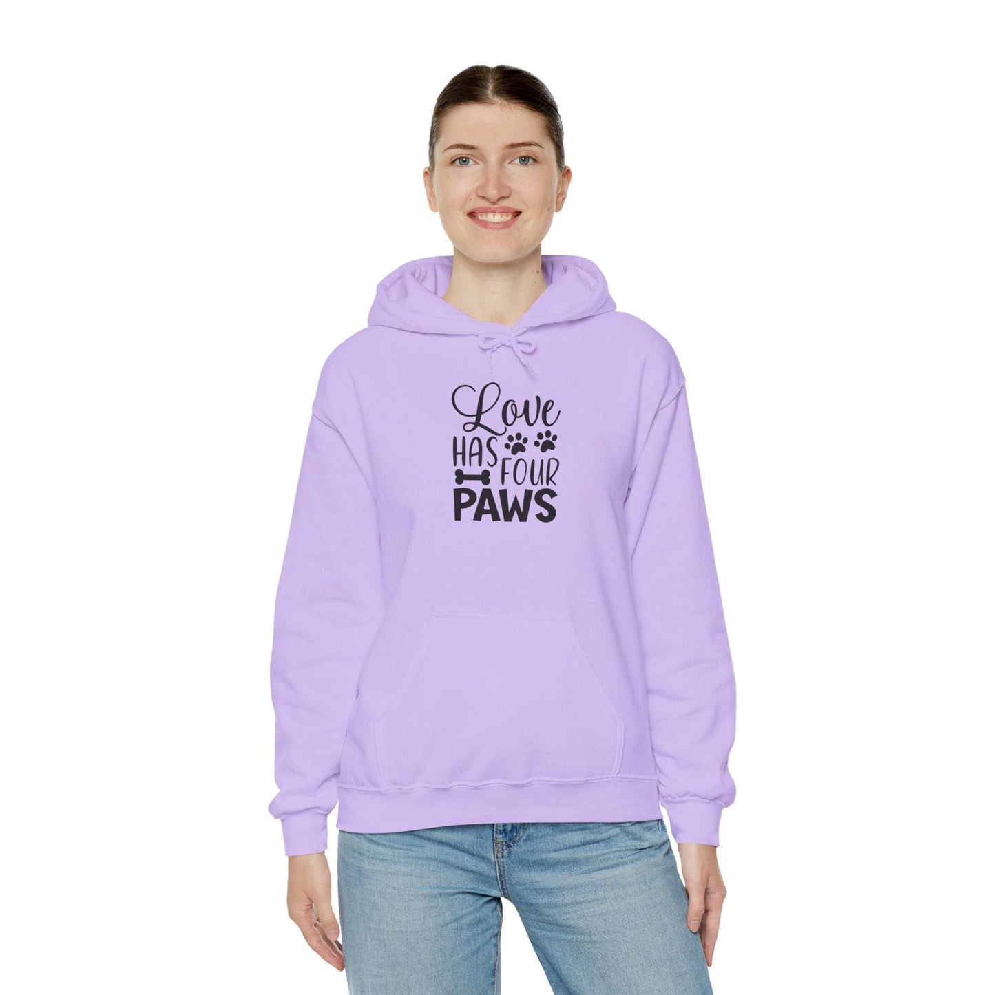 Love Has Four Paws Hoodie – Cozy Unisex Sweatshirt for Pet Lovers - Purrfect Pet Haven
