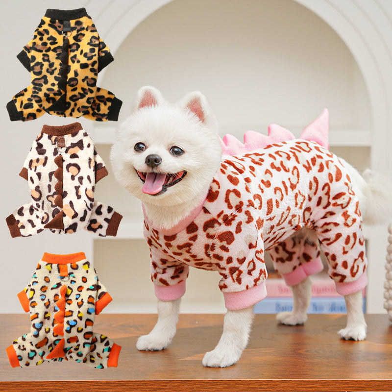 Dino Roar Fleece - Leopard Print Dog Hoodie - Purrfect Pet Haven