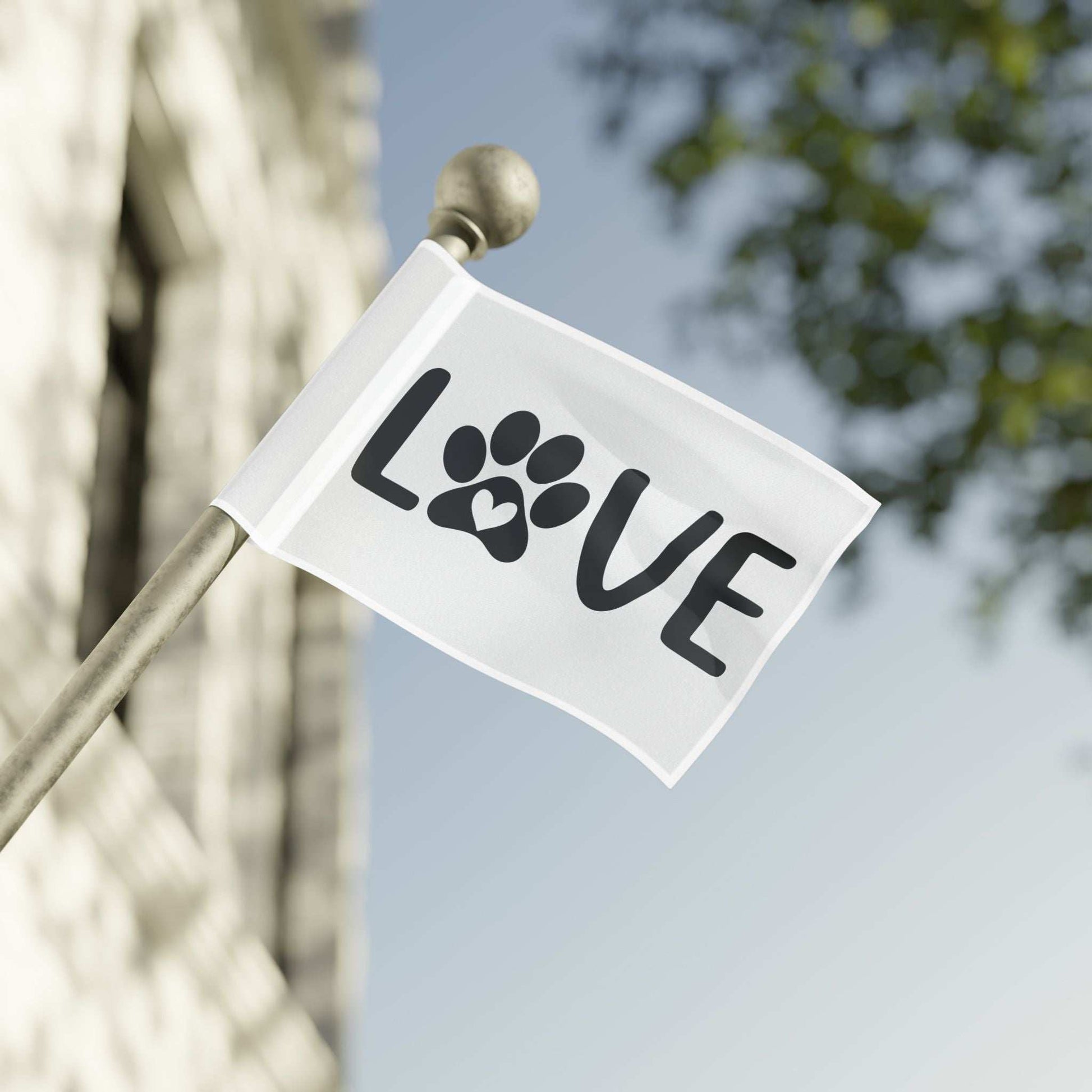 Pet Love Flag - Heart Paw Print Decor - Purrfect Pet Haven