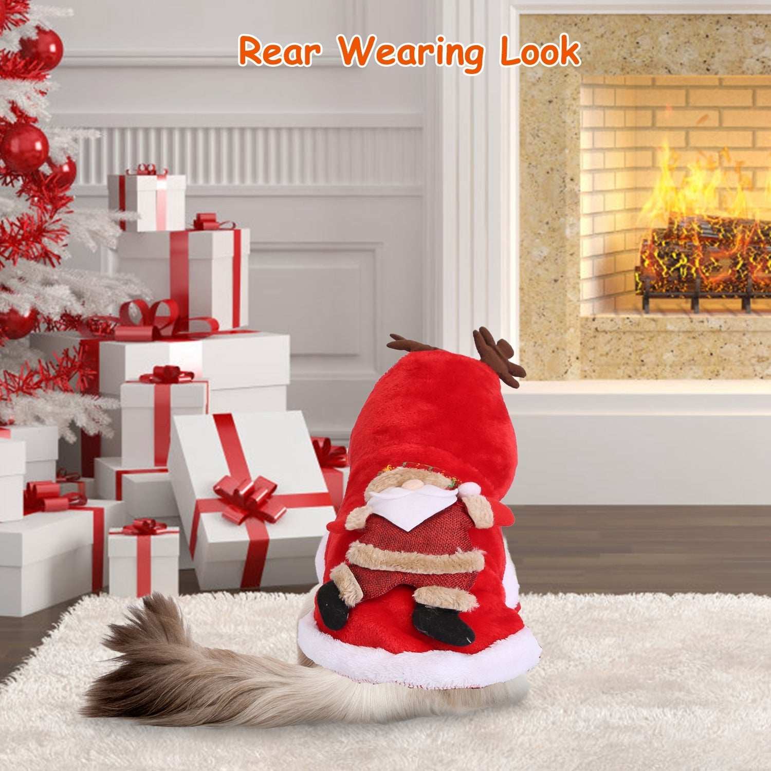 Christmas Santa Reindeer Pet Outfit - 3D Antlers - Purrfect Pet Haven