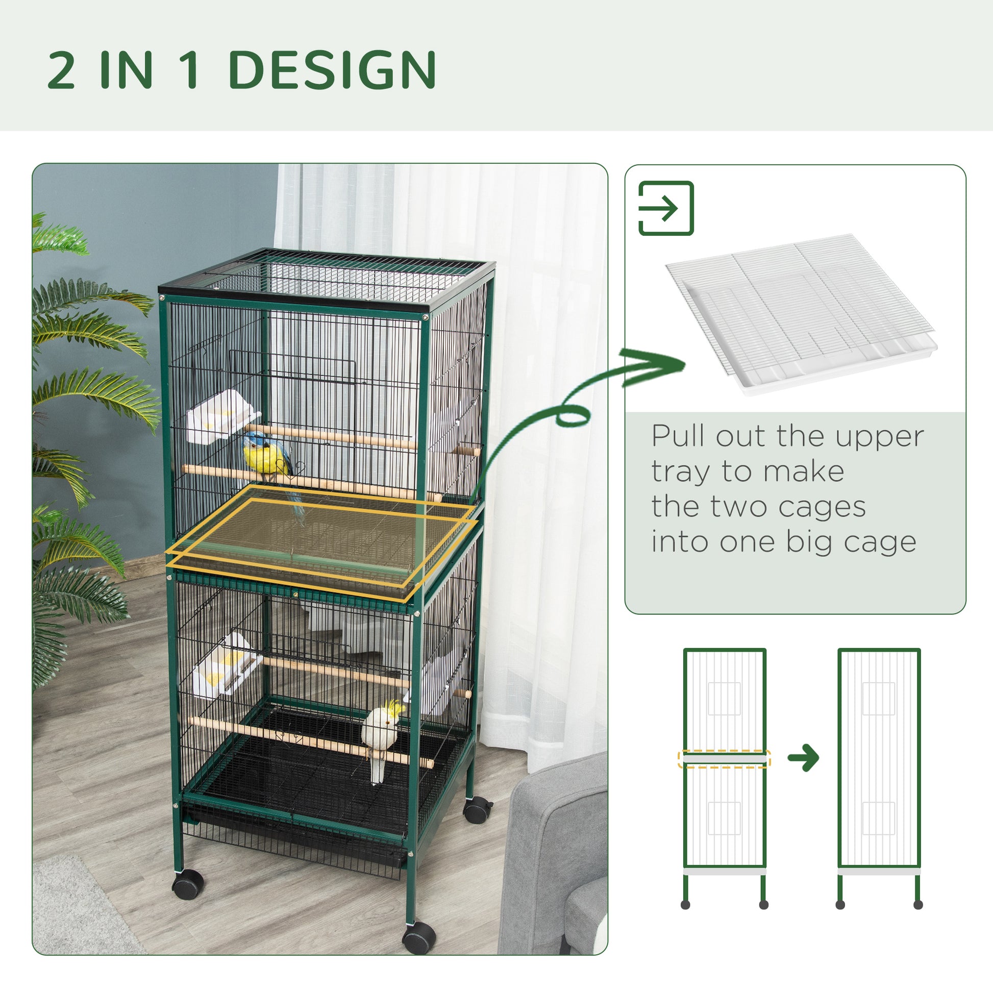 Large Bird Cage with Wide Wingspan Space - Purrfect Pet Haven
