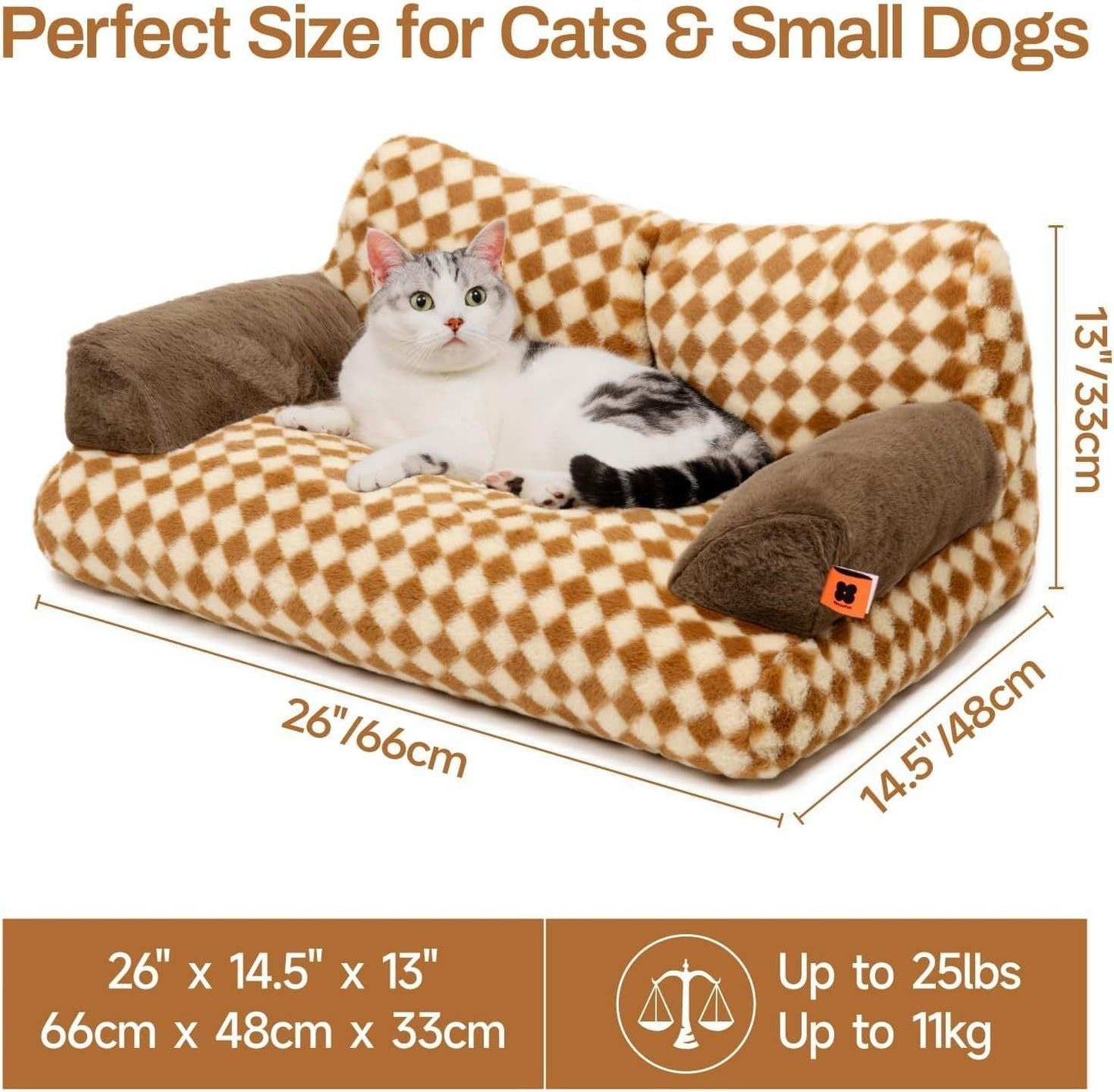 Washable Pet Bed - Fluffy Couch Small-Medium - Purrfect Pet Haven