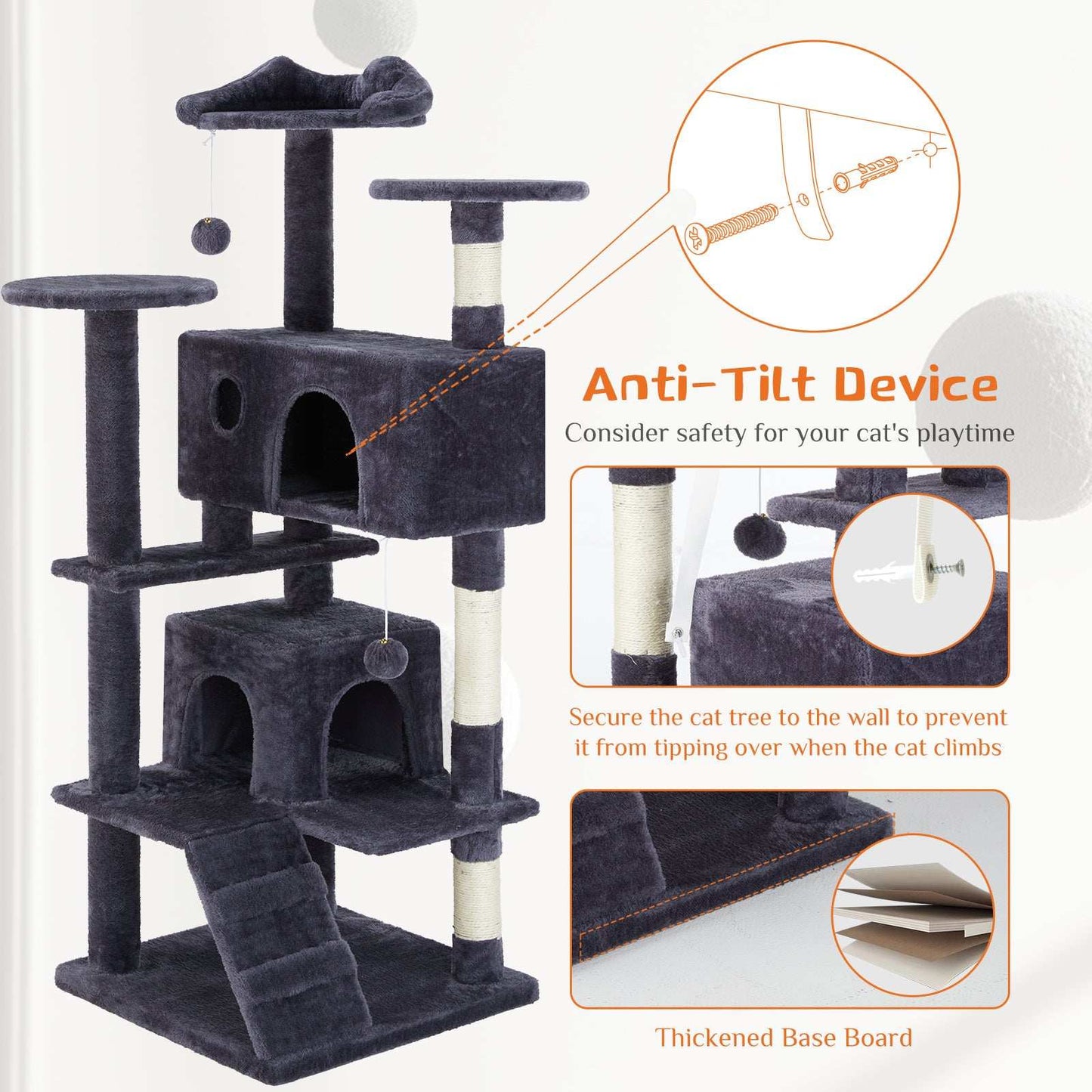 Multi Functional Cat Treehouse Cat Climbing Frame - Purrfect Pet Haven
