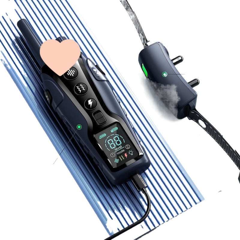 Color Screen Dog Trainer Super Long Remote Control Waterproof Dual Power Display Electric Shock Collar - Purrfect Pet Haven