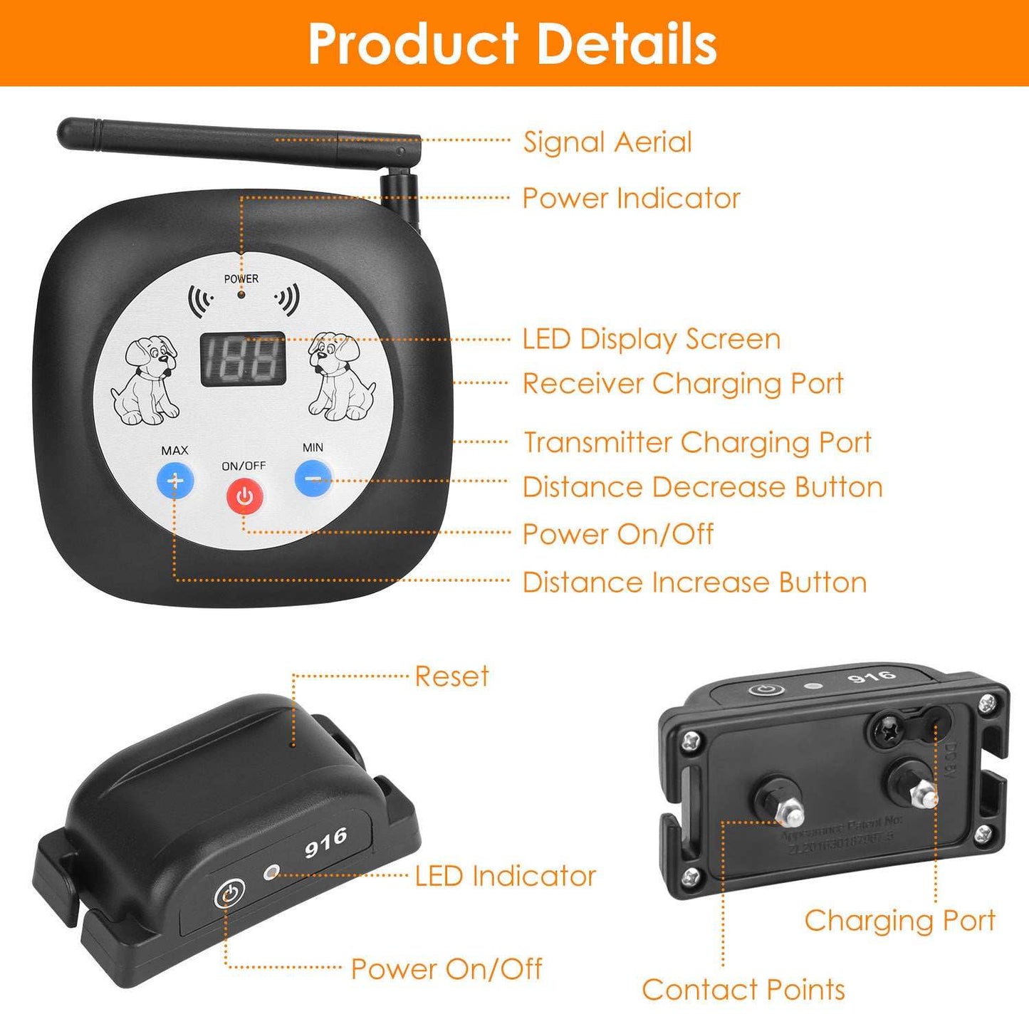Wireless Dog Fence System - 328FT GPS - Purrfect Pet Haven