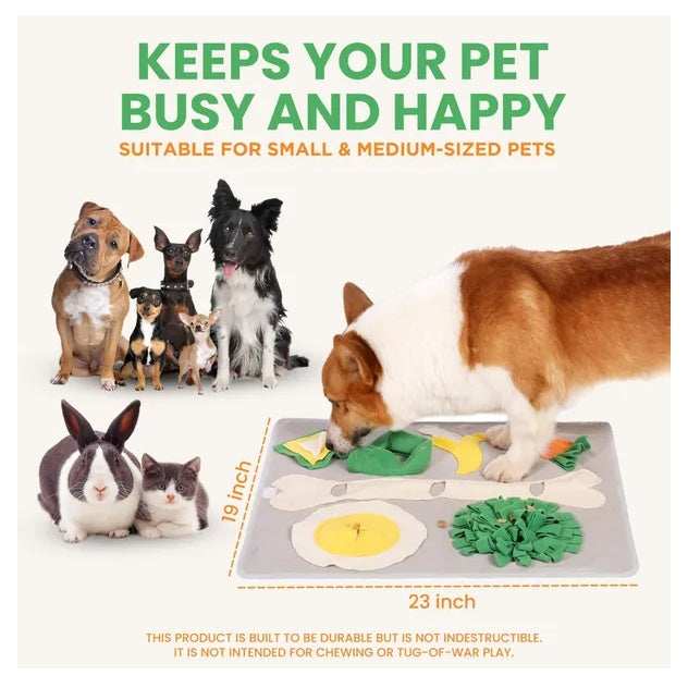 Snuffle Mat For Dogs Large Breed 19x23 Inch Keeps Pets Busy Indoors Comfortable - Purrfect Pet Haven