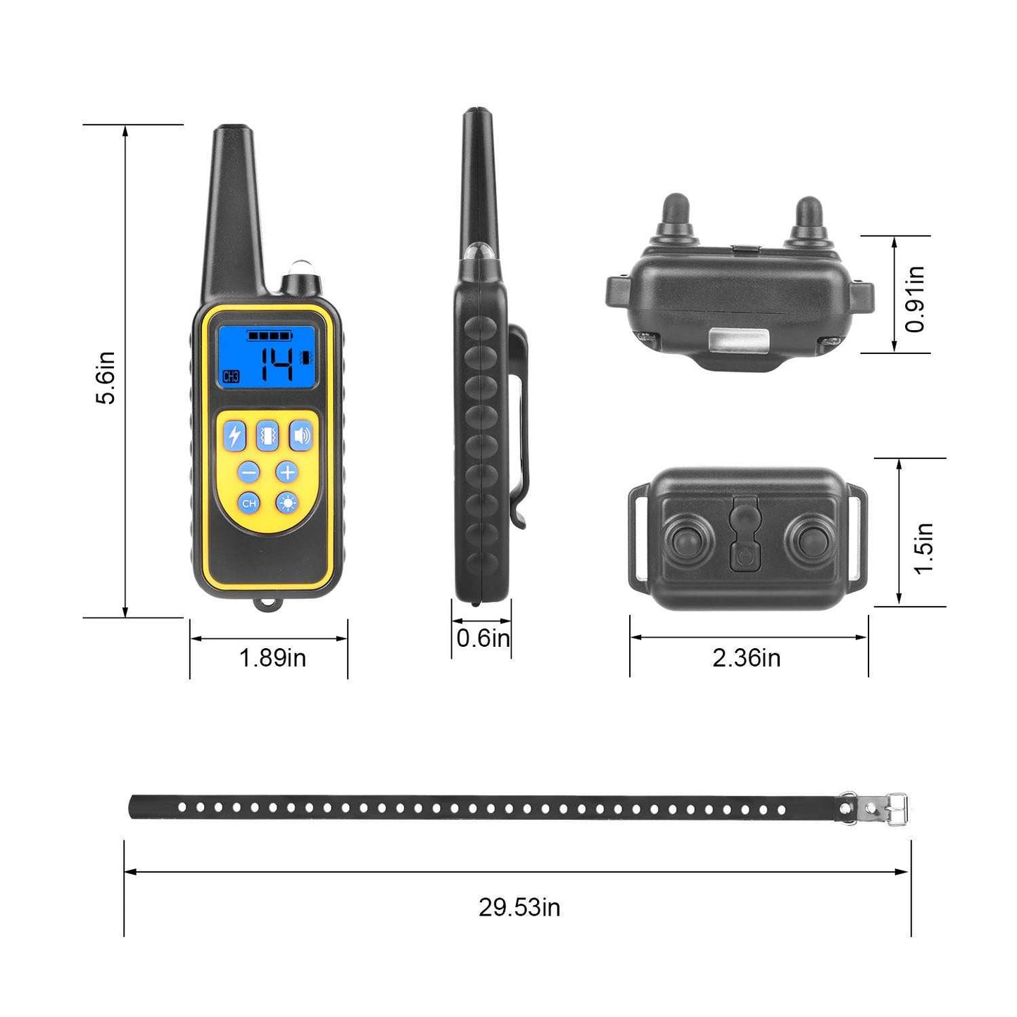 Dog Training Collar With Remote IP67 Waterproof Pet Trainer 300mAh Rechargeable 875 Yard Remote Control 4 Modes Adjustable Level - Purrfect Pet Haven