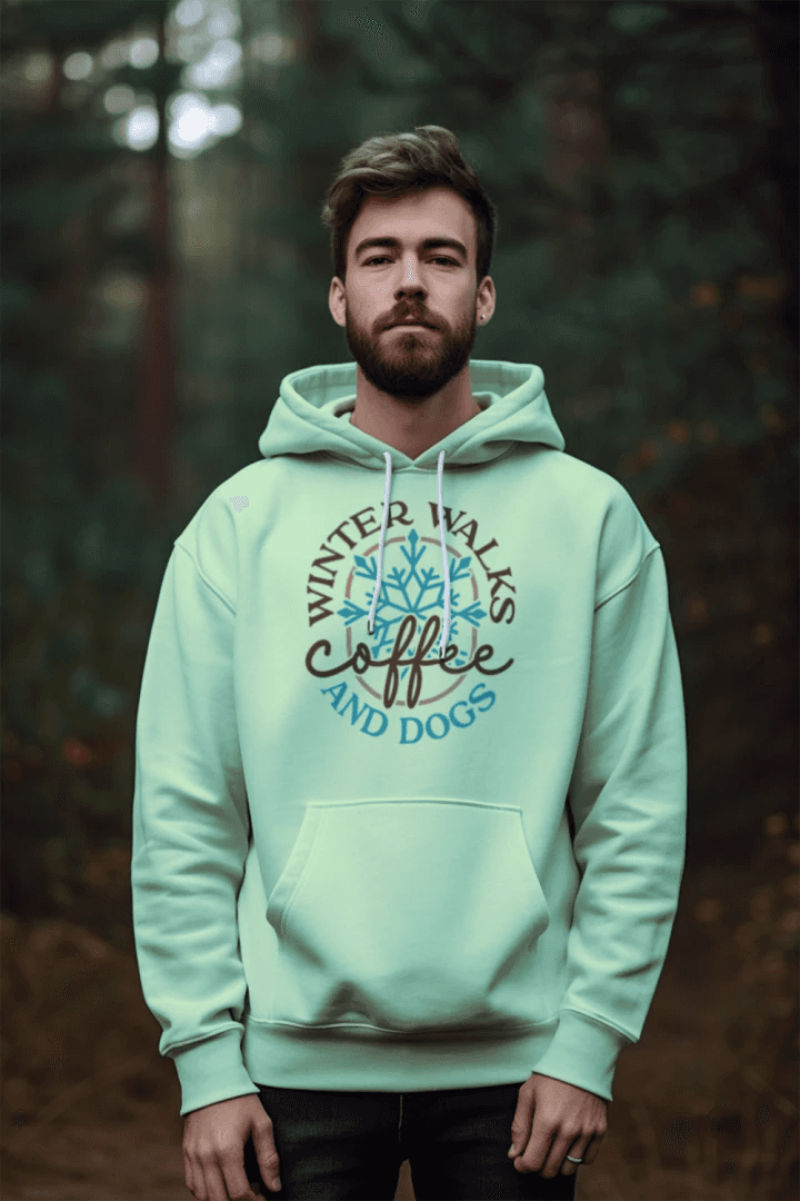 Winter Walk Coffee Hoodie Sweatshirt - Cozy Coffee Lover - Purrfect Pet Haven