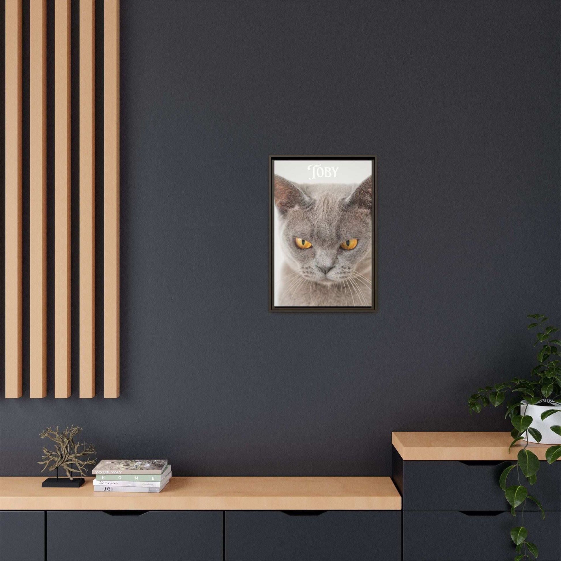 Personalized Photo Wall Art - Framed Matte Canvas Print for Pet Lovers - Customizable Name Print | Purrfect Pet Haven
