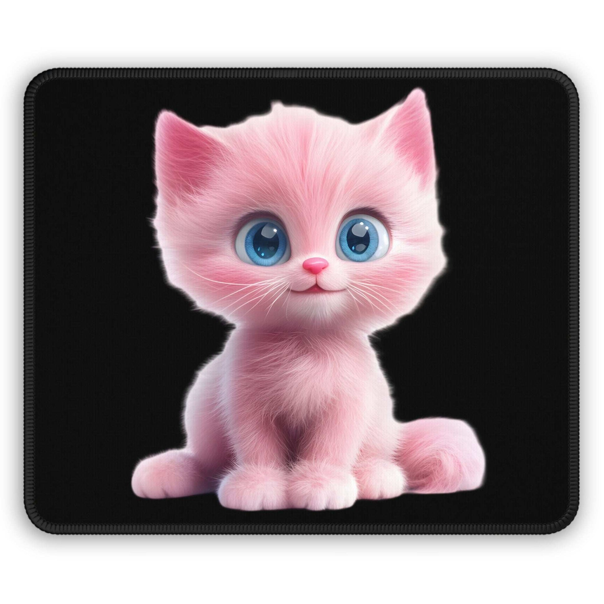 Cute Pink Cat Gaming Mouse Pad - Adorable Desk Accessory for Animal Lovers - Purrfect Pet Haven