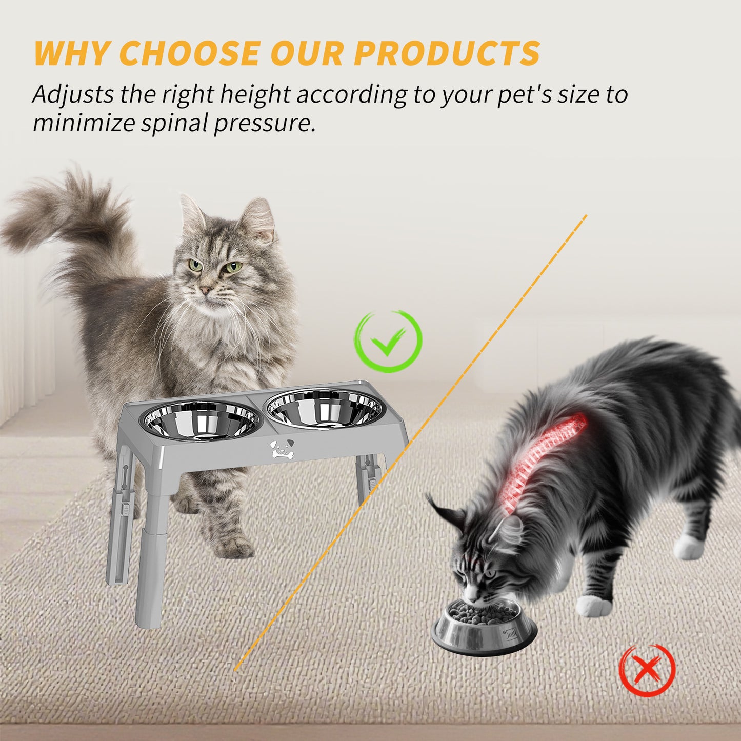 Elevated Dog Bowls - Height Adjustable Feeding Station - Purrfect Pet Haven