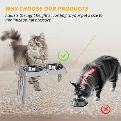 Elevated Dog Bowls - Height Adjustable Feeding Station - Purrfect Pet Haven