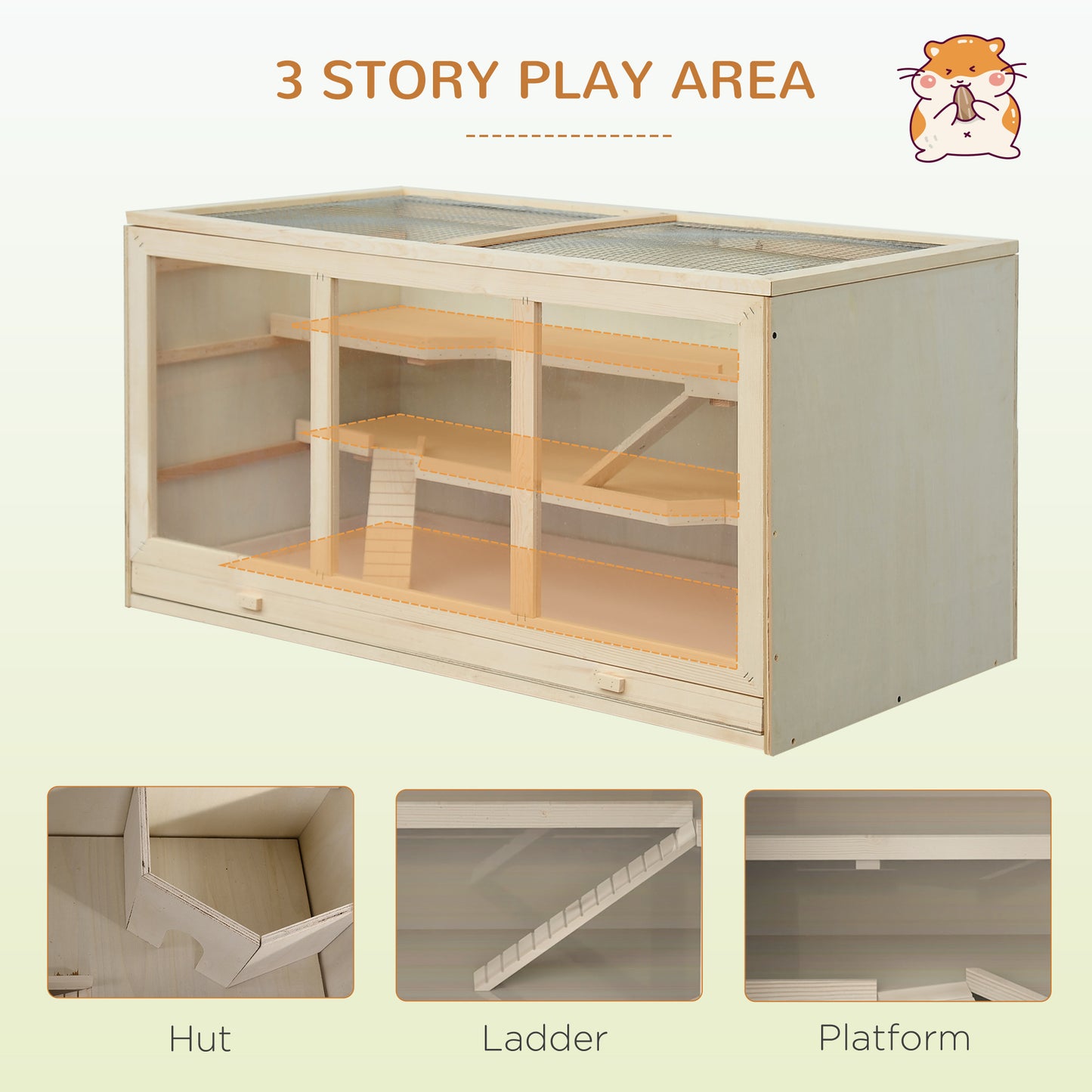 Extra Large Hamster Cage 45 Inch with Multi-Level Play - Purrfect Pet Haven