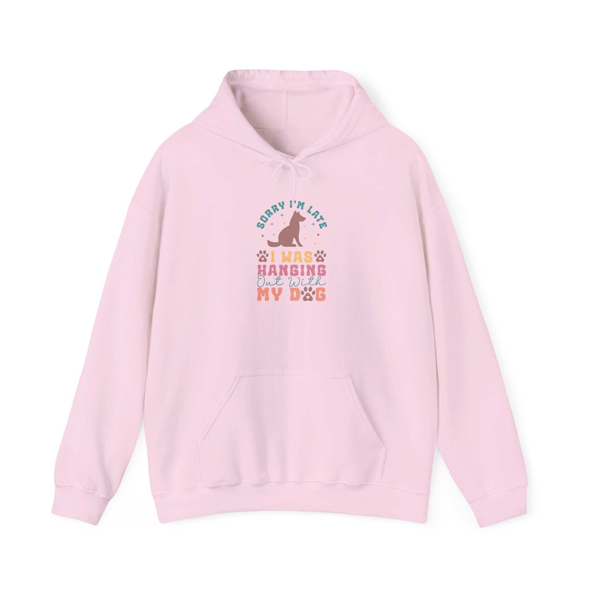 Funny Dog Lover Sweatshirt - "Sorry I'm Late, I Was Hanging Out With My Dog" - Unisex Heavy Blend™ Hoodie - Purrfect Pet Haven