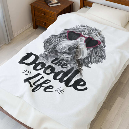 Doodle Life Plush Blanket - Cozy Goldendoodle Lover Gift - Purrfect Pet Haven
